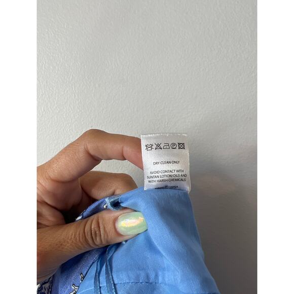 NWT Saloni Meadow Square Neckline Shell Print Twill Cami Top Women's Blue Sz: 4 - Picture 9 of 10